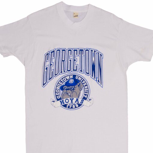 VINTAGE GEORGETOWN UNIVERSITY HOYAS TEE SHIRT 1980S MEDIUM MADE USA