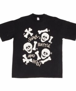 VINTAGE GRAPHIC HALLMARK SHAKE RATTLE AND ROLL 1980S TEE SHIRT LARGE MADE IN USA
