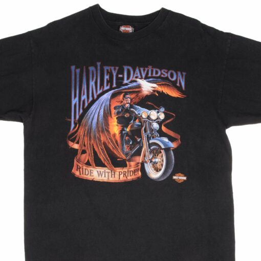 VINTAGE HARLEY DAVIDSON ELKHART IN TEE SHIRT 2002 XL MADE IN USA