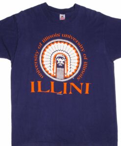 VINTAGE ILLINI UNIVERSITY OF ILLINOIS TEE SHIRT 1990S SIZE 2XL MADE IN USA