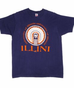 VINTAGE ILLINI UNIVERSITY OF ILLINOIS TEE SHIRT 1990S SIZE 2XL MADE IN USA