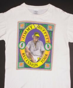 VINTAGE JIMMY BUFFETT RECESSION TOUR TEE SHIRT 1990S SIZE LARGE MADE USA