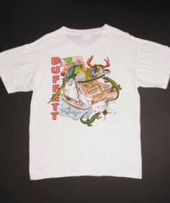 VINTAGE JIMMY BUFFETT RECESSION TOUR TEE SHIRT 1990S SIZE LARGE MADE USA 3