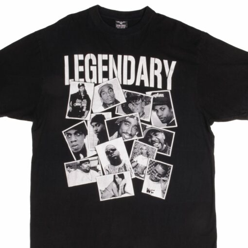 VINTAGE LEGENDARY HIP HOP 2PAC NOTORIOUS BIG RAP TEE SHIRT 1990s