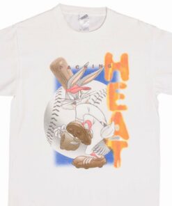 VINTAGE LOONEY TUNES BUGS BUNNY BASEBALL TEE SHIRT 1999 SIZE MEDIUM MADE IN USA 1