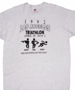 VINTAGE LOS ANGELES 1992 TRIATHLON TEE SHIRT SIZE 2XL MADE IN USA 1