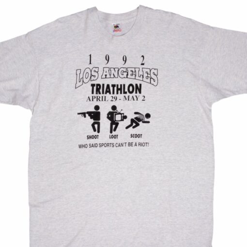 VINTAGE LOS ANGELES 1992 TRIATHLON TEE SHIRT SIZE 2XL MADE IN USA