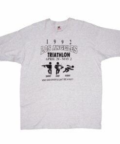 VINTAGE LOS ANGELES 1992 TRIATHLON TEE SHIRT SIZE 2XL MADE IN USA 1 VINTAGE LOS ANGELES 1992 TRIATHLON TEE SHIRT SIZE 2XL MADE IN USA 2