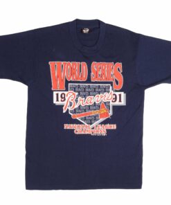 VINTAGE MLB ATLANTA BRAVES 1991 TEE SHIRT SIZE MEDIUM MADE IN USA