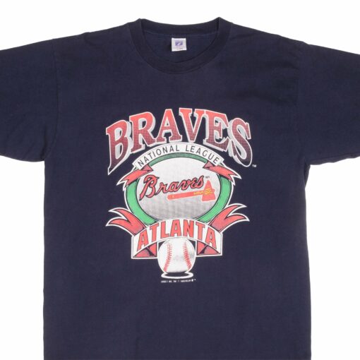 VINTAGE MLB ATLANTA BRAVES 1992 LOGO 7 TEE SHIRT XL MADE IN USA