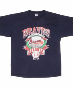 VINTAGE MLB ATLANTA BRAVES 1992 LOGO 7 TEE SHIRT XL MADE IN USA