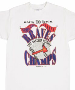 VINTAGE MLB ATLANTA BRAVES WESTERN CHAMPS 1992 TEE SHIRT MEDIUM MADE USA VINTAGE MLB ATLANTA BRAVES WESTERN CHAMPS 1992 TEE SHIRT MEDIUM MADE USA