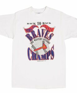 VINTAGE MLB ATLANTA BRAVES WESTERN CHAMPS 1992 TEE SHIRT MEDIUM MADE USA VINTAGE MLB ATLANTA BRAVES WESTERN CHAMPS 1992 TEE SHIRT MEDIUM MADE USA
