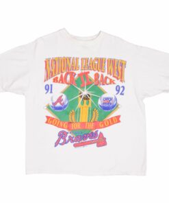VINTAGE MLB ATLANTA BRAVES WESTERN CHAMPS 1992 TEE SHIRT XL MADE IN USA VINTAGE MLB ATLANTA BRAVES WESTERN CHAMPS 1992 TEE SHIRT XL MADE IN USA