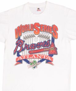 VINTAGE MLB ATLANTA BRAVES WORLD CHAMPIONS 1991 TEE SHIRT LARGE MADE IN USA VINTAGE MLB ATLANTA BRAVES WORLD CHAMPIONS 1991 TEE SHIRT LARGE MADE IN USA