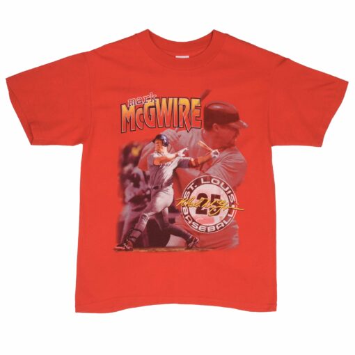 VINTAGE MLB ST LOUIS CARDINALS MARK MCGWIRE TEE SHIRT 1990S MEDIUM MADE IN USA