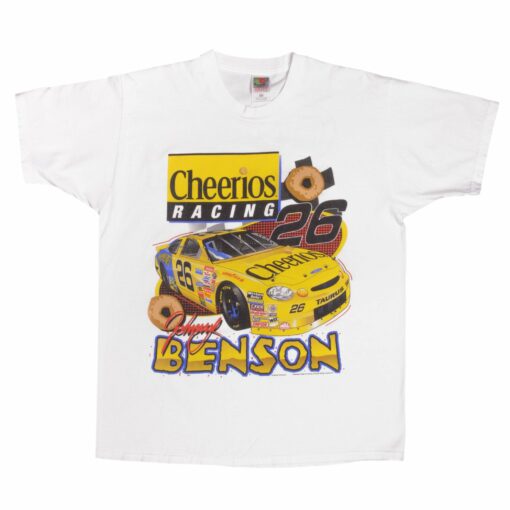 VINTAGE NASCAR JOHNNY BENSON CHEERIOS 1990S TEE SHIRT