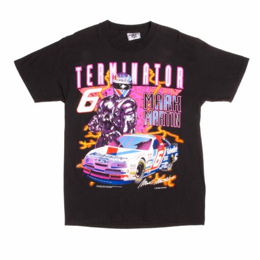 VINTAGE NASCAR MARK MARTIN TERMINATOR 1995 TEE SHIRT SIZE LARGE MADE IN USA