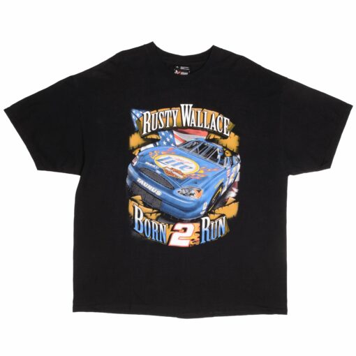 VINTAGE NASCAR RUSTY WALLACE HARLEY DAVIDSON TEE SHIRT 2000