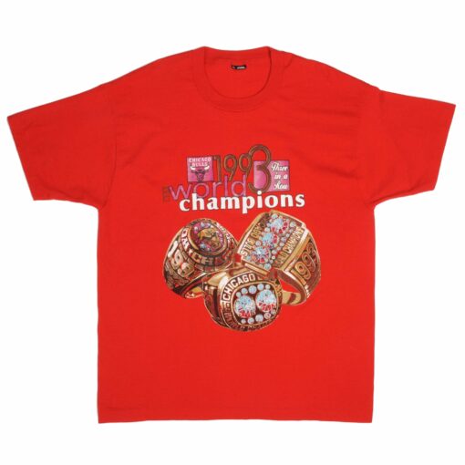 VINTAGE NBA CHICAGO BULLS CHAMPIONS 1993 TEE SHIRT SIZE XL MADE IN USA