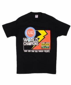 VINTAGE NBA DETROIT PISTON WORLD CHAMPION 1989 1990 TEE SHIRT SIZE MEDIUM MADE IN USA