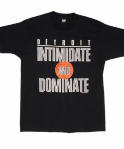 VINTAGE NBA DETROIT PISTONS INTIMIDATE & DOMINATE 1990S TEE SHIRT LARGE MADE USA