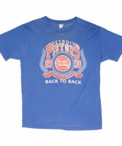 VINTAGE NBA DETROIT PISTONS WORLD CHAMPIONS TEE SHIRT 1990 LARGE MADE USA