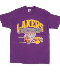 VINTAGE NBA LOS ANGELES LAKERS TEE SHIRT 1990S SIZE LARGE MADE IN USA