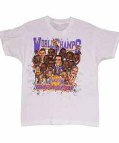 VINTAGE NBA LOS ANGELES LAKERS WORLD CHAMPS 1987 TEE SHIRT SIZE MEDIUM VINTAGE NBA LOS ANGELES LAKERS WORLD CHAMPS 1987 TEE SHIRT SIZE MEDIUM
