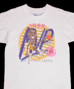 VINTAGE NBA MAGIC JOHNSON LOS ANGELES LAKERS TEE SHIRT 1989 MEDIUM MADE IN USA VINTAGE NBA MAGIC JOHNSON LOS ANGELES LAKERS TEE SHIRT 1989 MEDIUM MADE IN USA