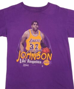 VINTAGE NBA MAGIC JOHNSON LOS ANGELES LAKERS TEE SHIRT 1990 SIZE XL MADE IN USA