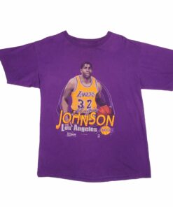 VINTAGE NBA MAGIC JOHNSON LOS ANGELES LAKERS TEE SHIRT 1990 SIZE XL MADE IN USA