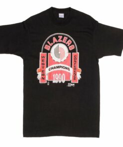 VINTAGE NBA PORTLAND TRAIL BLAZERS 1990 TEE SHIRT SIZE MEDIUM MADE IN USA
