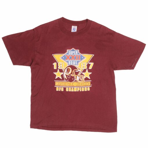 VINTAGE NFL WASHINGTON REDSKINS SUPER BOWL 1987 TEE SHIRT LARGE MADE IN USA