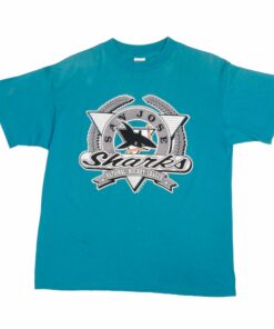 VINTAGE NHL SAN JOSE SHARKS TEE SHIRT 1991 SIZE LARGE MADE IN USA
