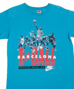 VINTAGE NIKE BASKETBALL DREAM TEAM BARCELONA TEE SHIRT 1987-1994 LARGE MADE USA