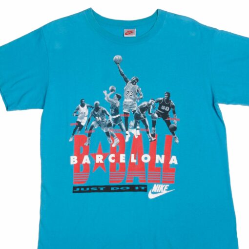 VINTAGE NIKE BASKETBALL DREAM TEAM BARCELONA TEE SHIRT 1987-1994 LARGE MADE USA