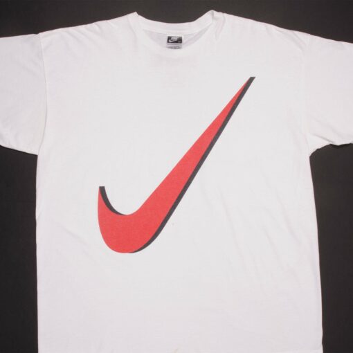 VINTAGE NIKE BIG SWOOSH TEE SHIRT 90S SIZE 2XL MADE IN USA