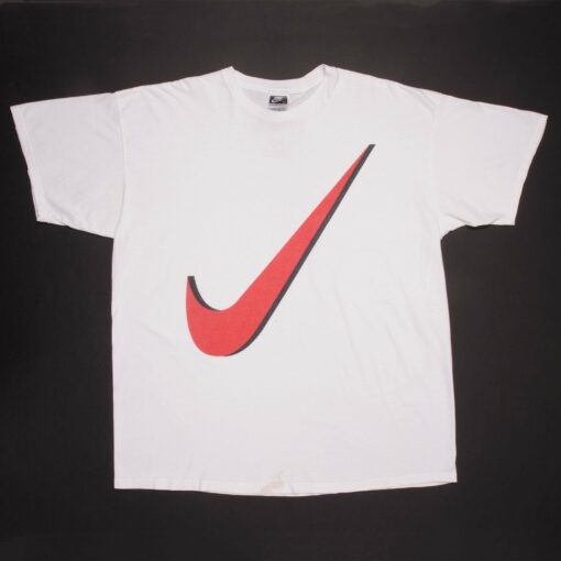 VINTAGE NIKE BIG SWOOSH TEE SHIRT 90S SIZE 2XL MADE IN USA