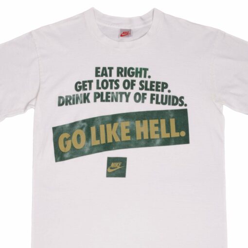 VINTAGE NIKE GO LIKE HELL EARLY 1990S TEE SHIRT SIZE MEDIUM MADE USA