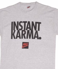VINTAGE NIKE INSTANT KARMA JOHN LENNON EARLY 1990S TEE SHIRT LARGE MADE USA VINTAGE NIKE INSTANT KARMA JOHN LENNON EARLY 1990S TEE SHIRT LARGE MADE USA