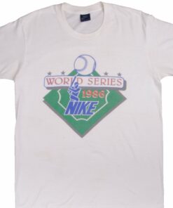 VINTAGE NIKE MLB WORLD SERIE 1986 TEE SHIRT SIZE LARGE MADE IN USA VINTAGE NIKE MLB WORLD SERIE 1986 TEE SHIRT SIZE LARGE MADE IN USA