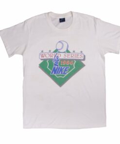 VINTAGE NIKE MLB WORLD SERIE 1986 TEE SHIRT SIZE LARGE MADE IN USA VINTAGE NIKE MLB WORLD SERIE 1986 TEE SHIRT SIZE LARGE MADE IN USA