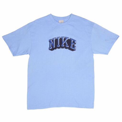 VINTAGE NIKE SPELL OUT LIGHT BLUE TEE SHIRT 2000S