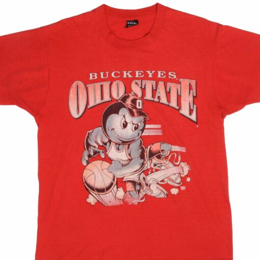 VINTAGE OHIO STATE BUCKEYES BASKETBALL TEE SHIRT 1990S SIZE LARGE MADE IN USA