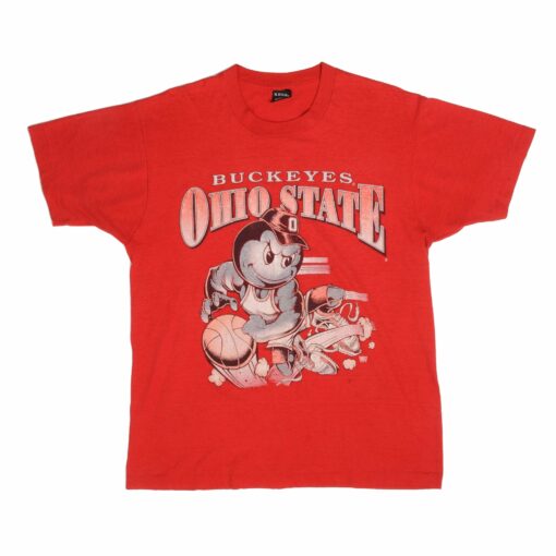 VINTAGE OHIO STATE BUCKEYES BASKETBALL TEE SHIRT 1990S SIZE LARGE MADE IN USA