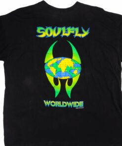VINTAGE ORIGINAL SOULFLY WORLDWIDE TOUR TEE SHIRT 1999 SIZE XL MADE IN USA