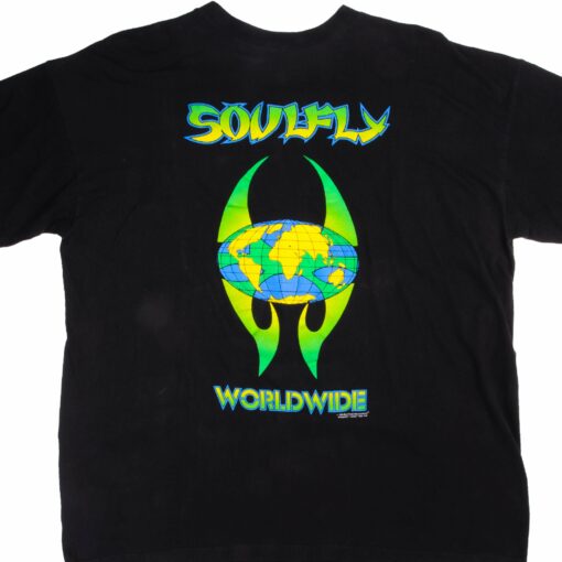 VINTAGE ORIGINAL SOULFLY WORLDWIDE TOUR TEE SHIRT 1999 SIZE XL MADE IN USA