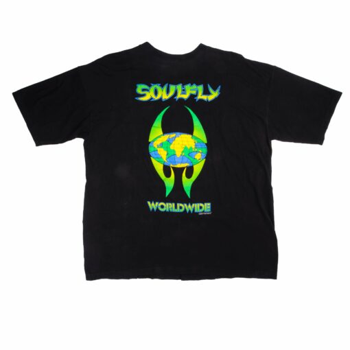 VINTAGE ORIGINAL SOULFLY WORLDWIDE TOUR TEE SHIRT 1999 SIZE XL MADE IN USA