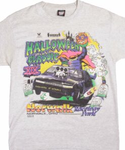 VINTAGE RACING HALLOWEEN NORWALK RACEWAY TEE SHIRT 1980S MEDIUM MADE IN USA VINTAGE RACING HALLOWEEN NORWALK RACEWAY TEE SHIRT 1980S MEDIUM MADE IN USA